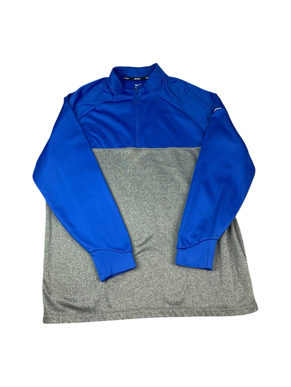 Nike Golf 1/4 Zip Pullover Sweatshirt, Clima Fit, Blue w/ Gray, Men’s Size 2XL